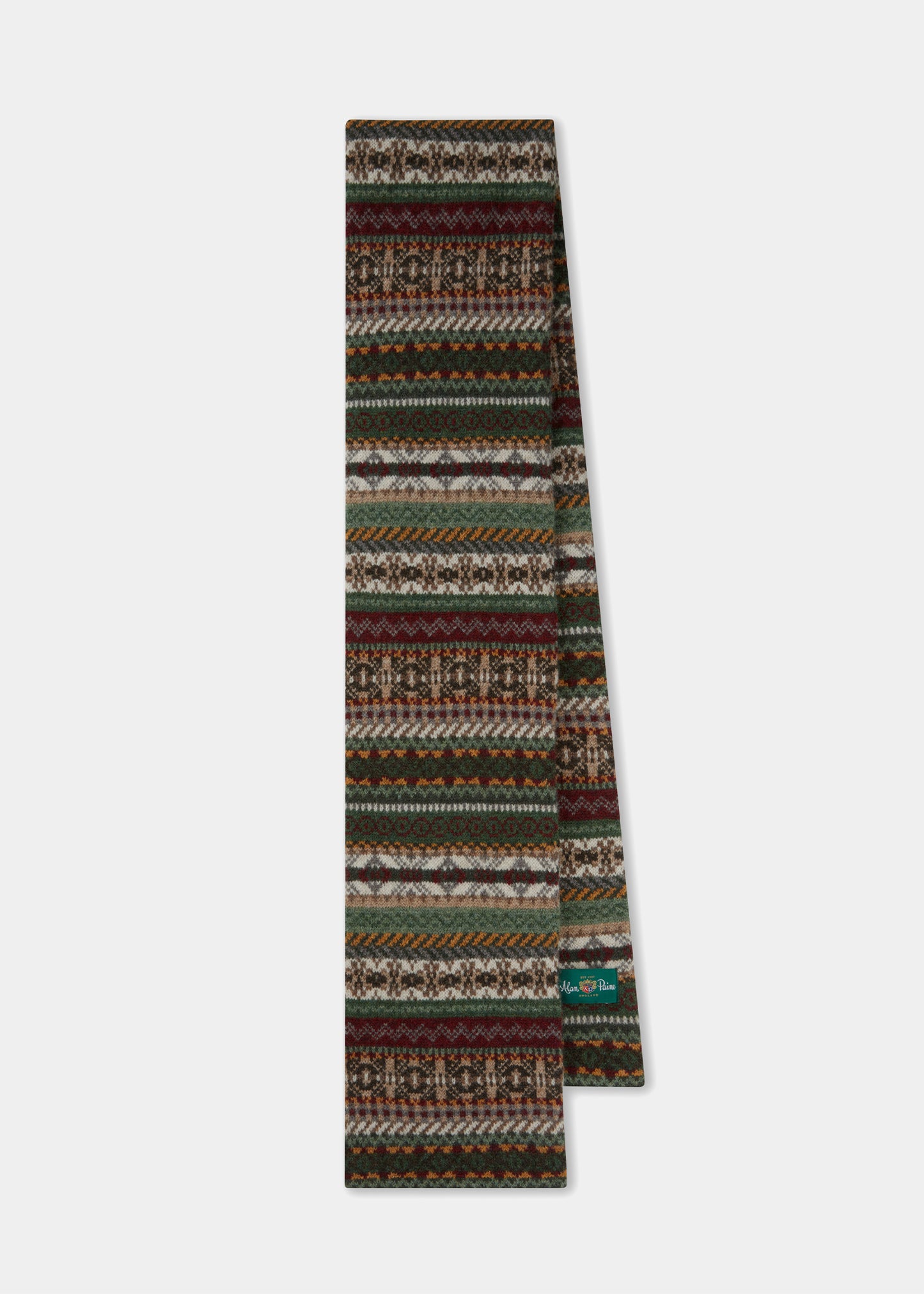 Tideswell Men's Knitted Wool Scarf In Seaweed