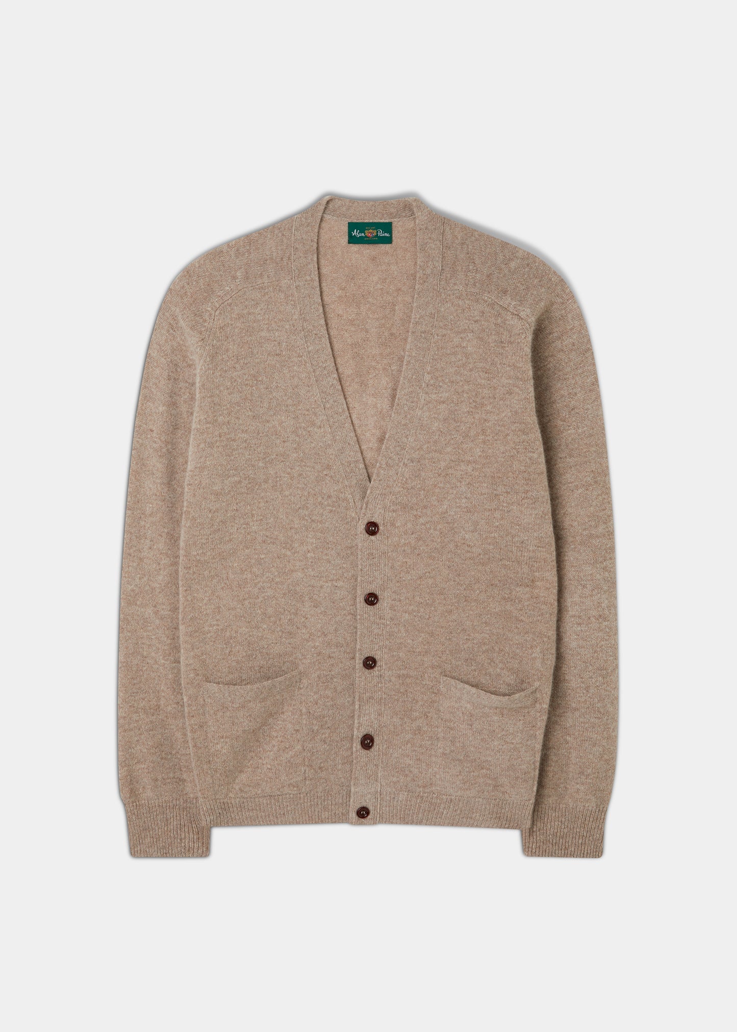 Cornwall Lambswool Cardigan in Cobble