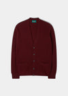 Cornwall Lambswool Cardigan in Red Velvet