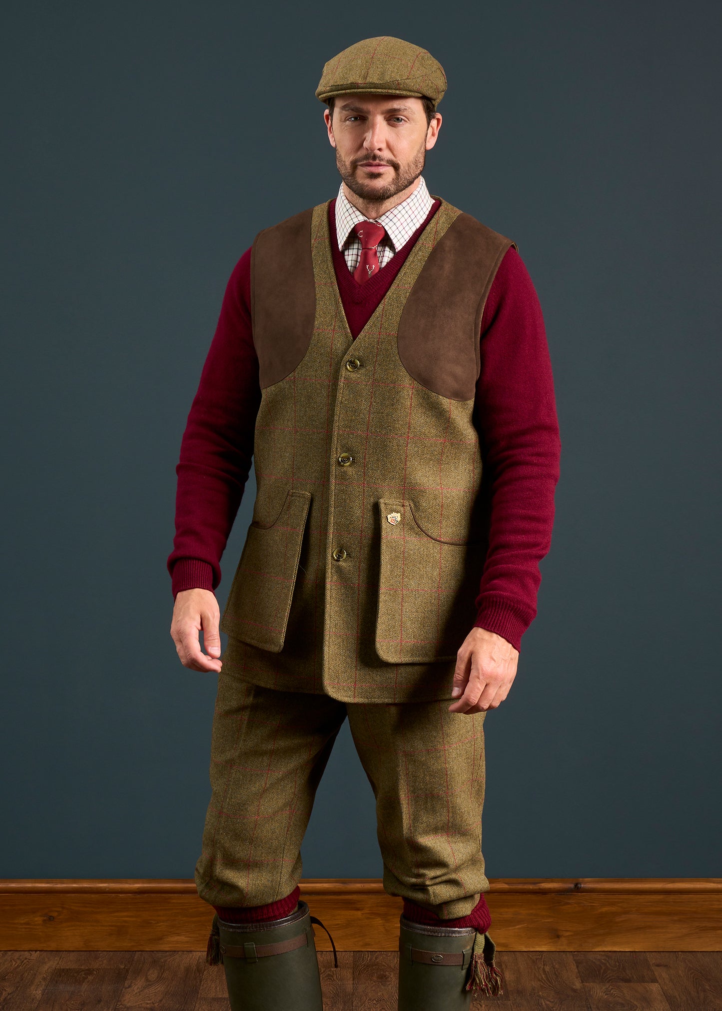 Combrook Men's Tweed Shooting Waistcoat in Reed