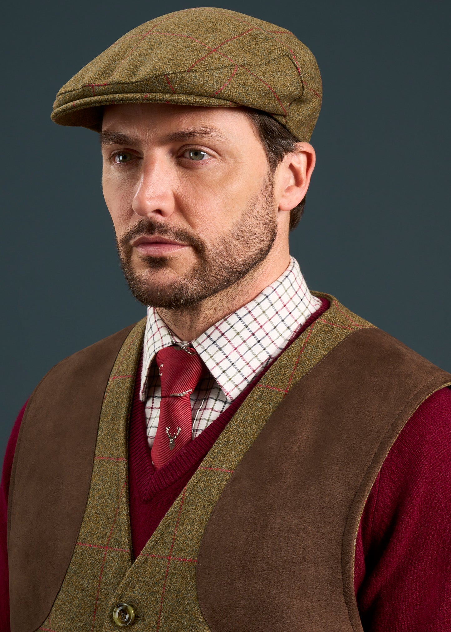 Combrook Men's Tweed Shooting Waistcoat in Reed