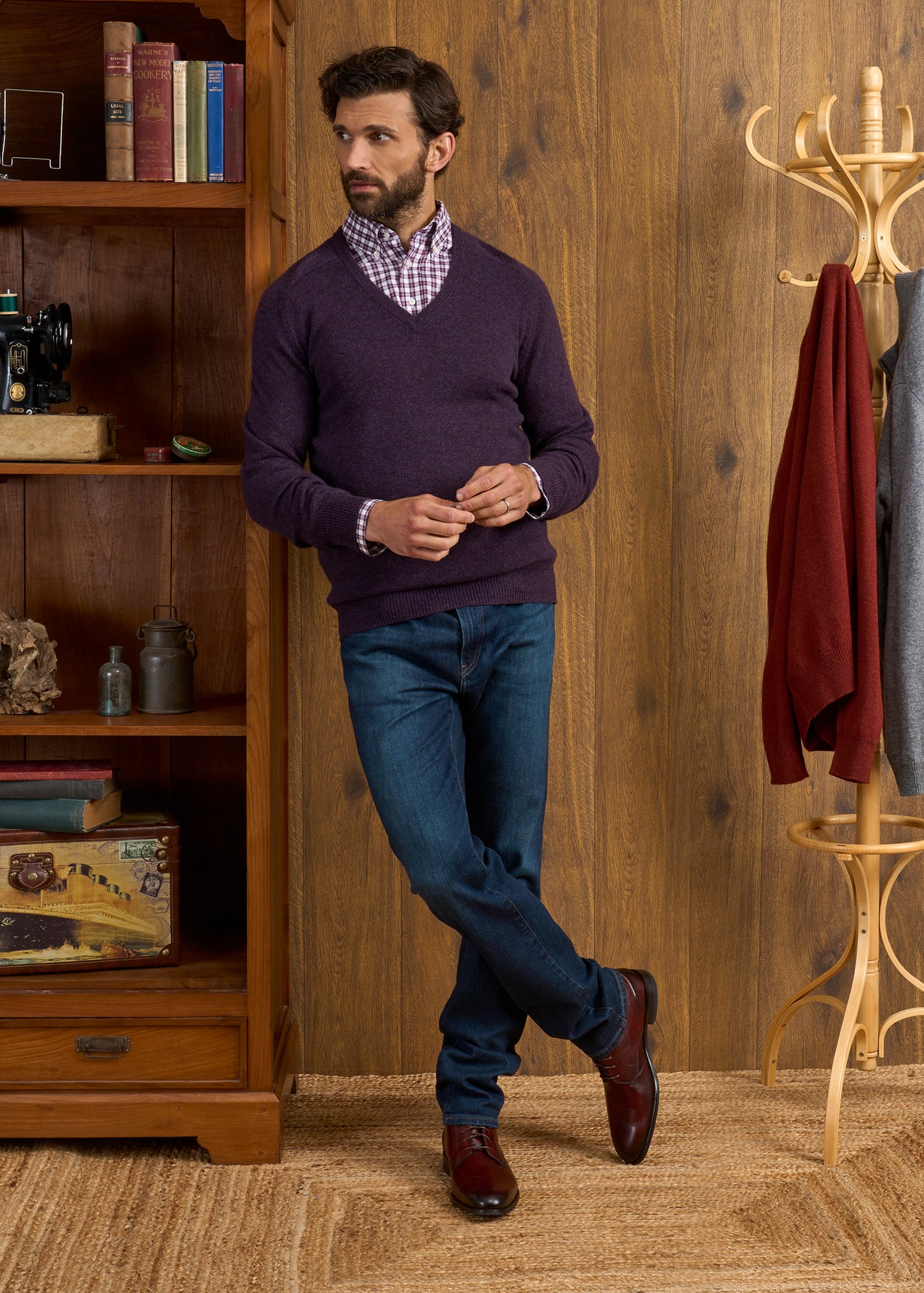 Hampshire Lambswool Jumper in Elderberry