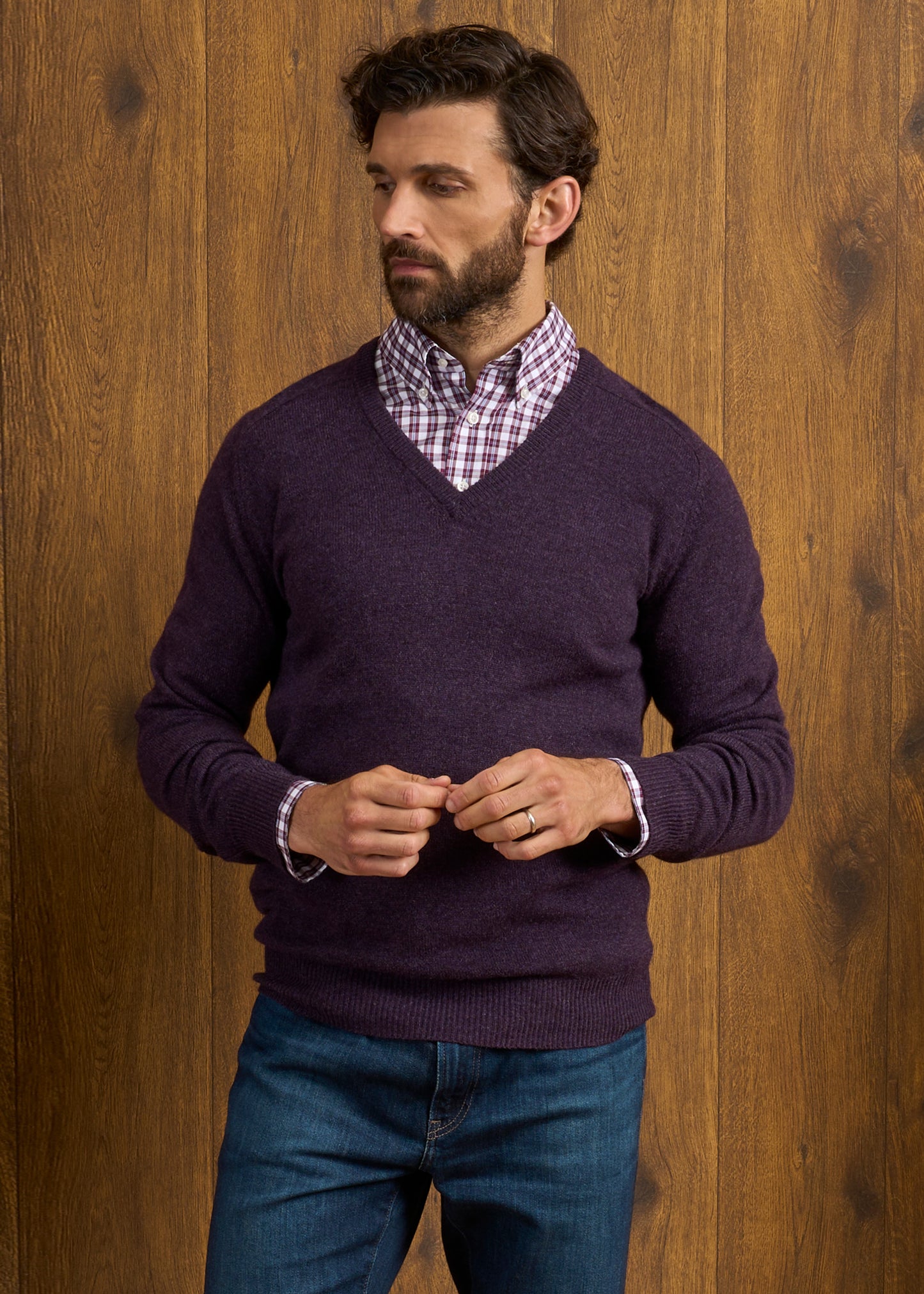 Hampshire Lambswool Jumper in Elderberry