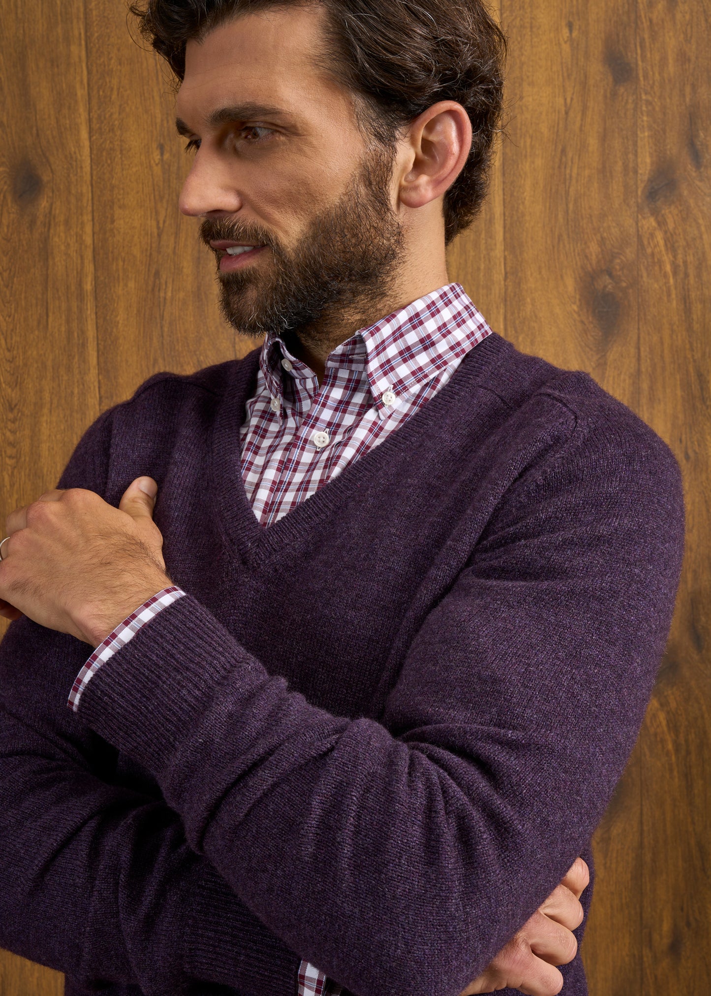 Hampshire Lambswool Jumper in Elderberry