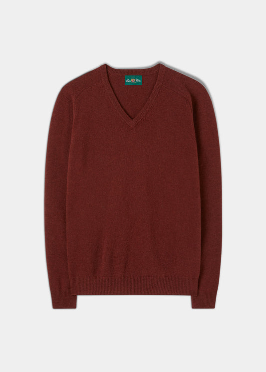 Kilsyth Men's Lambswool Jumper in Sienna