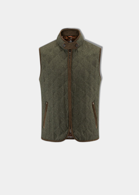 Richmond Men's Quilted Waistcoat In Olive