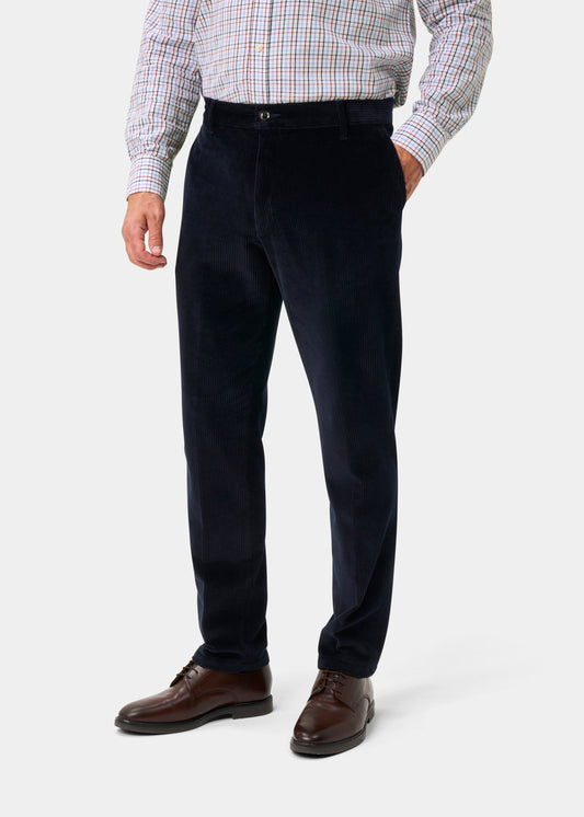 Men's Cotton Cord Trousers In Navy