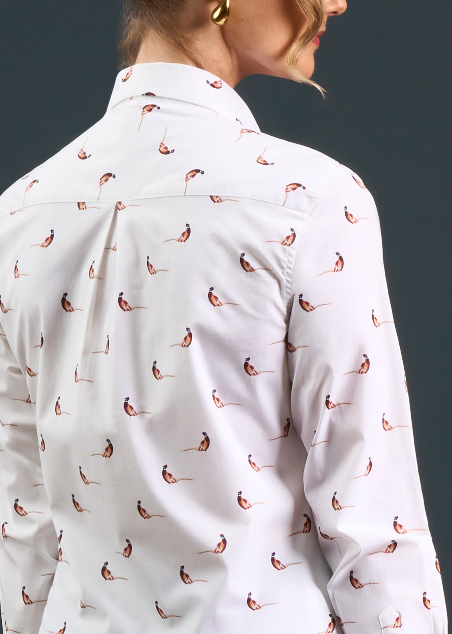 Lawen Ladies Printed Cotton Shirt - Pheasant Design
