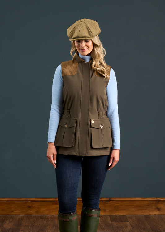 Lockwood Ladies Shooting Waistcoat In Olive