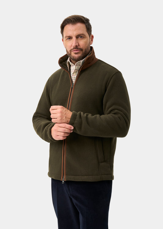 Aylsham Men's Fleece Jacket In Green - Regular Fit