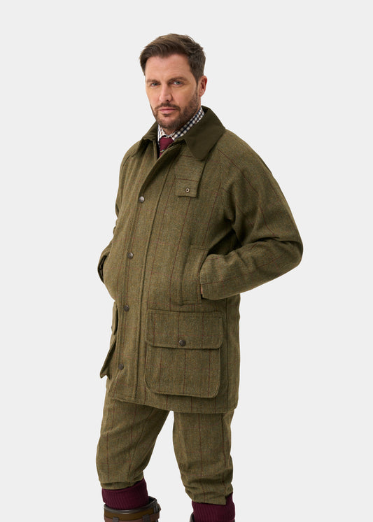Rutland Men's Tweed Waterproof Shooting Coat in Oakley - Regular Fit