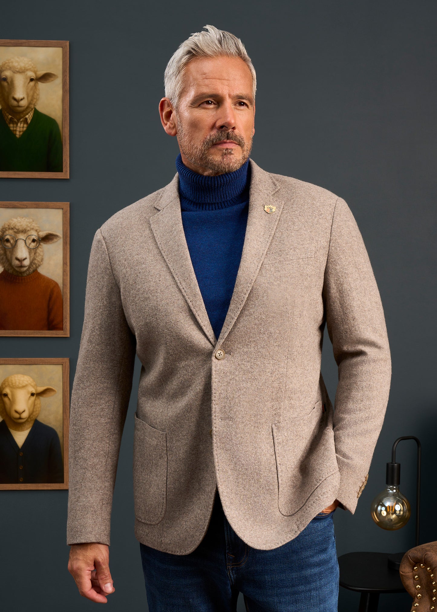 Mens-Knitted-Blazer-Cream