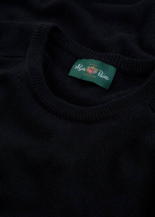 Men's Lambswool Crew Neck Jumper in Black