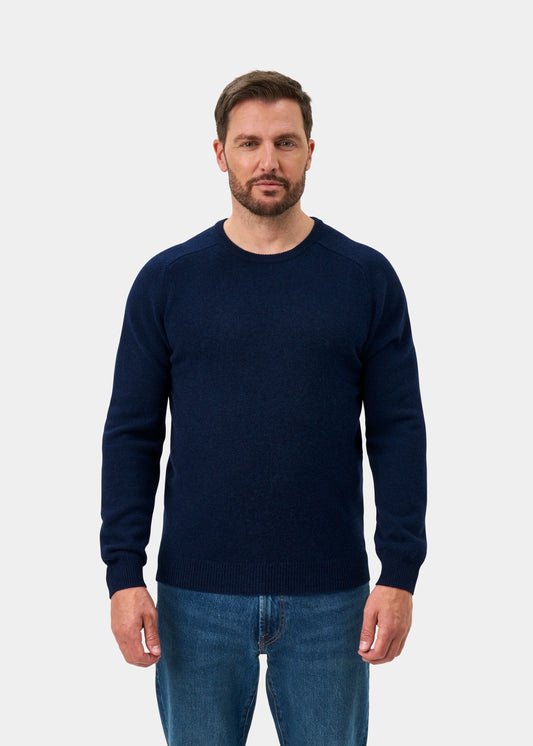 Lenzie Lambswool Crew Neck Jumper In Indigo - Regular Fit