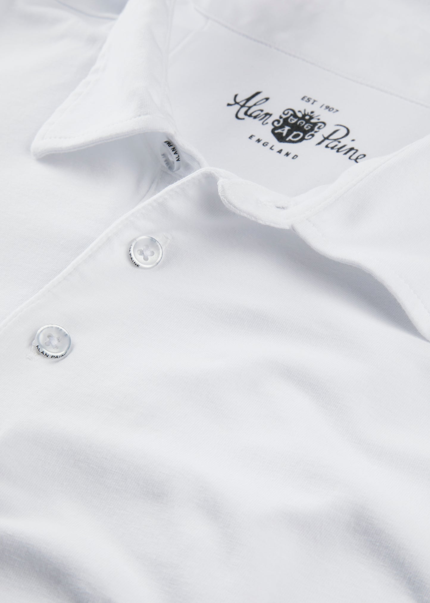 Men's Pique Cotton Polo Shirt in White