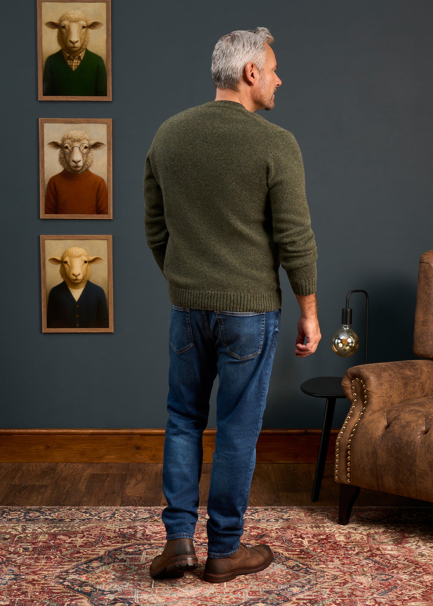 Mens-Shetland-Wool-Jumper-Green
