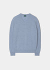 Men's Lambswool Vee Neck Jumper in Paradise Blue - Regular Fit