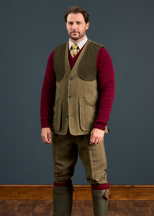 Rutland Men's Tweed Shooting Waistcoat In Oakley