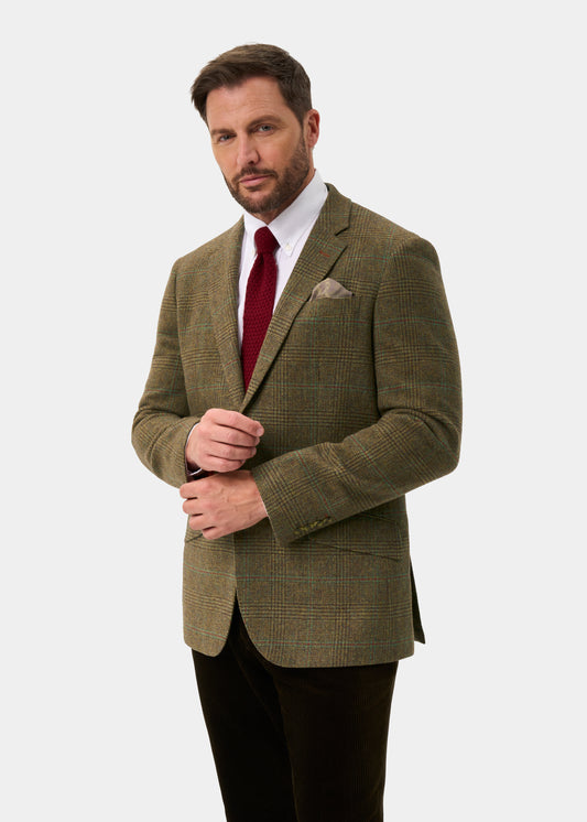 Surrey Men's Tweed Water Repellent Lined Blazer in Marsh - Regular Fit
