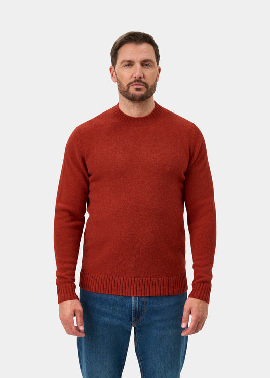 Kinnadie Supersoft Shetland Wool Crew Neck Jumper In Saffron - Regular Fit