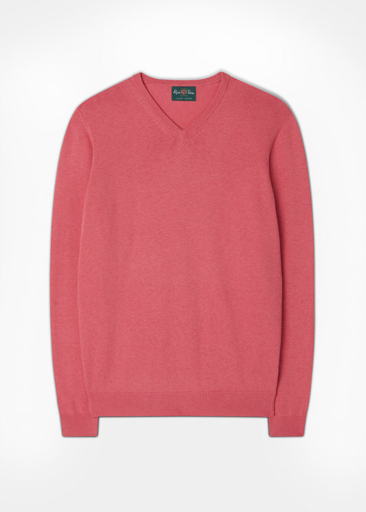 Men's Cotton Cashmere V-Neck Jumper In Swizzle