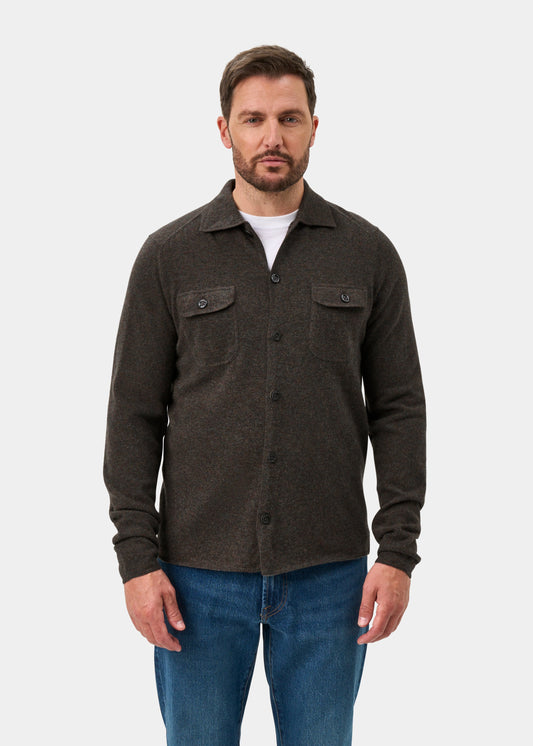 Tore Geelong Wool Knitted Shirt In Cask - Regular Fit