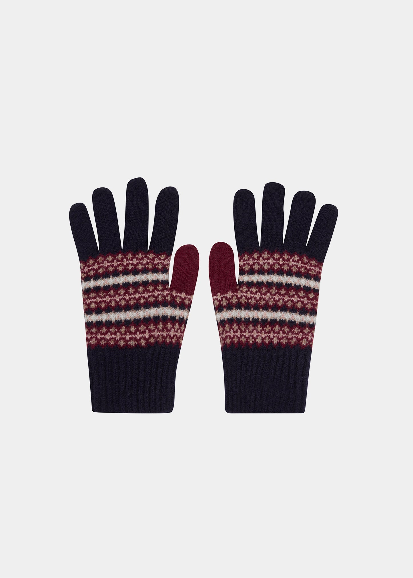 Imogen Ladies Knitted Wool Gloves In Navy