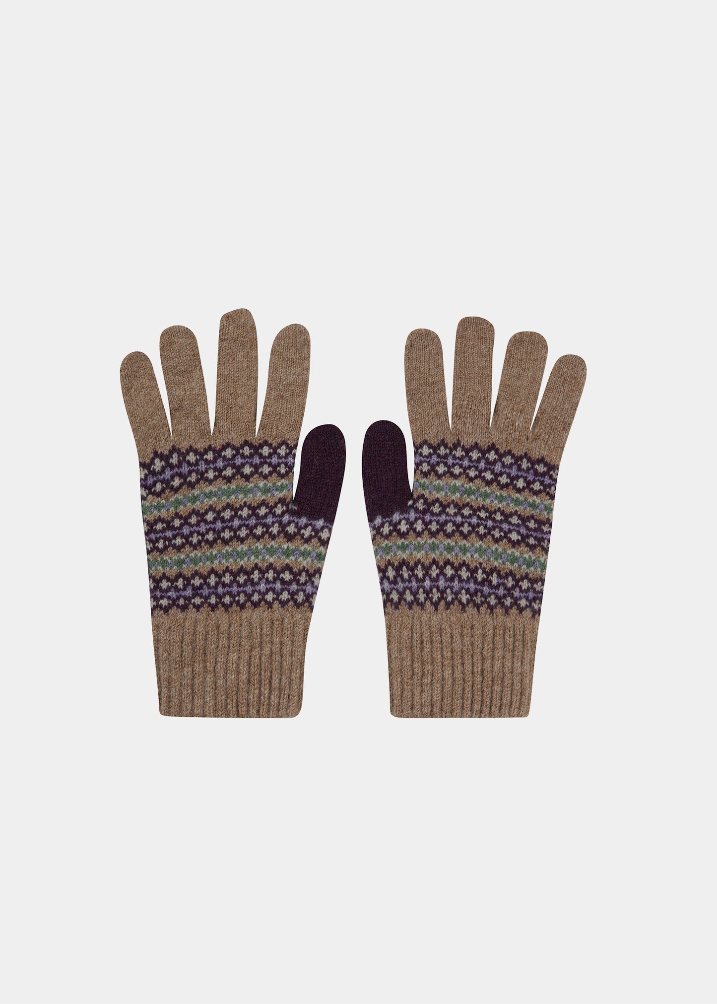 Imogen Ladies Knitted Wool Gloves In Pecan