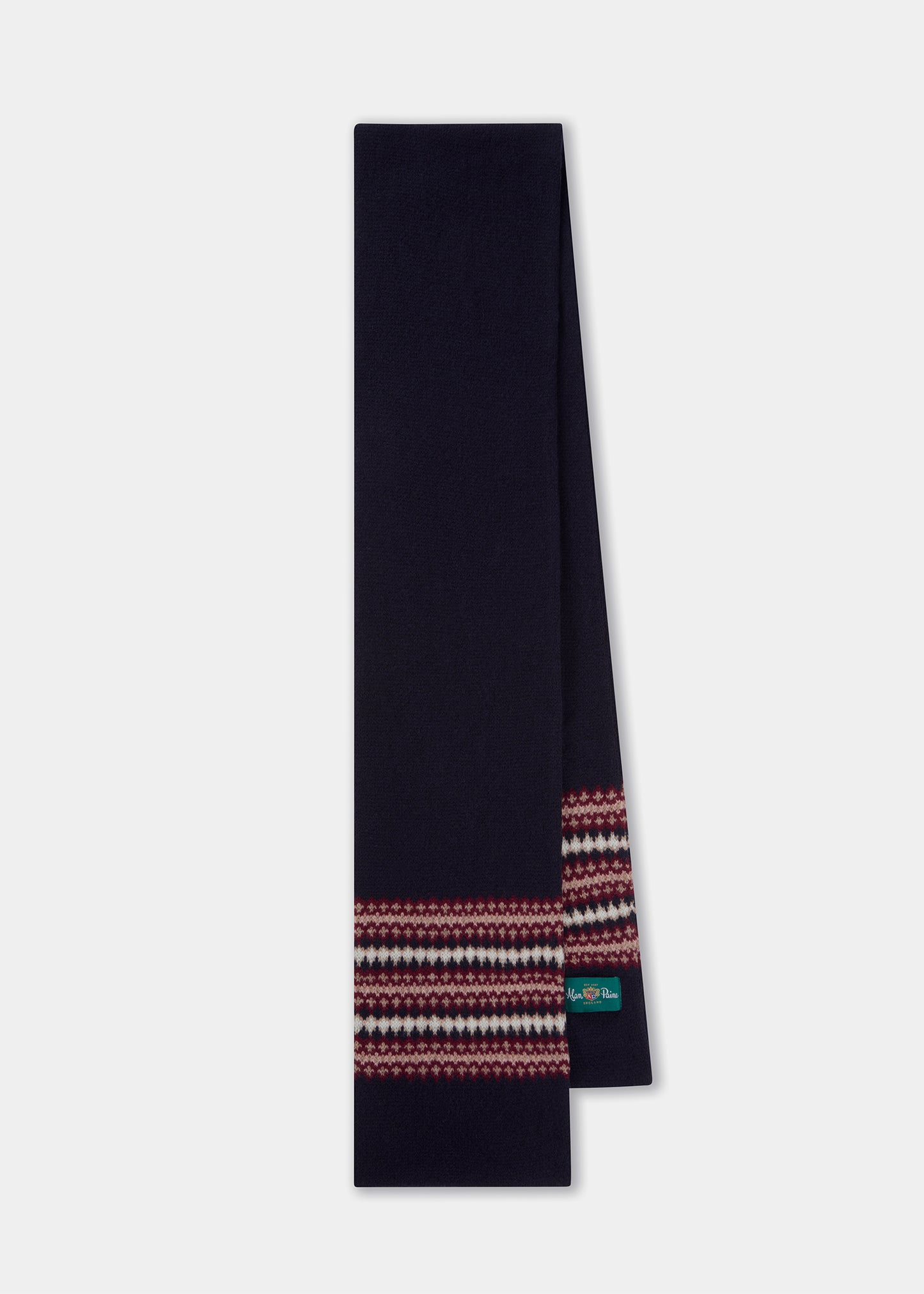 Imogen Ladies Knitted Wool Scarf In Navy