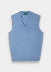 Norfolk Lambswool V-Neck Slipover In Glacier light blue V-neck slipover.