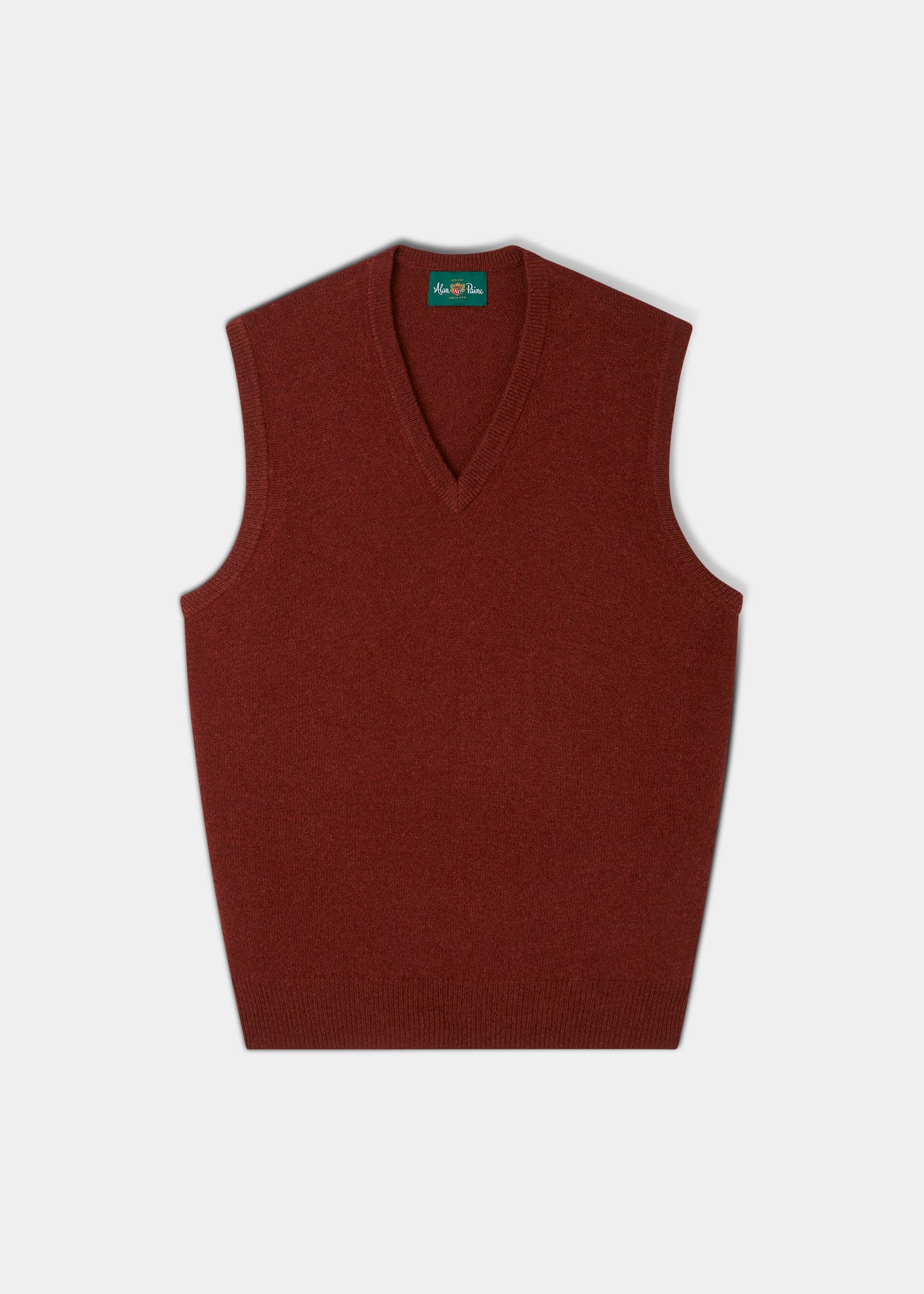 Norfolk Men's Lambswool Slipover in Sienna
