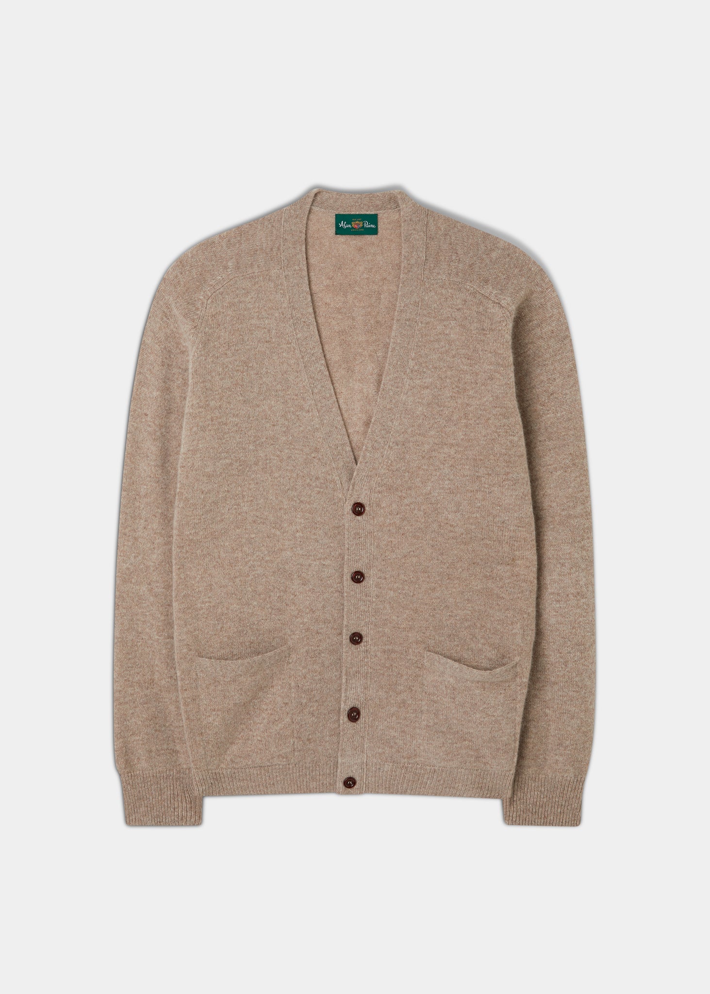 Cornwall Lambswool Cardigan in Cobble
