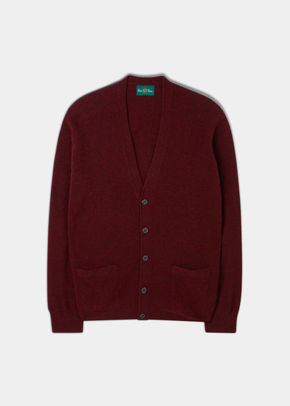 Cornwall Lambswool Cardigan in Red Velvet 