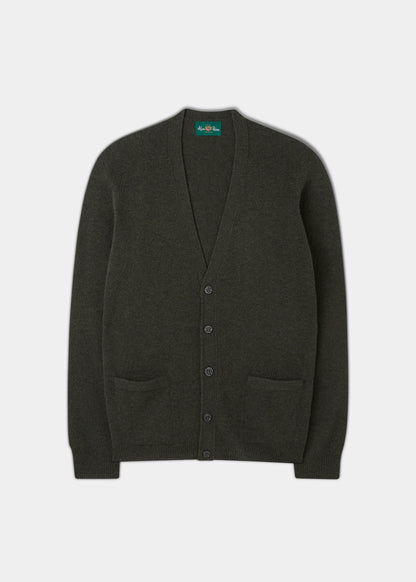 Cornwall Lambswool Cardigan in Seaweed 