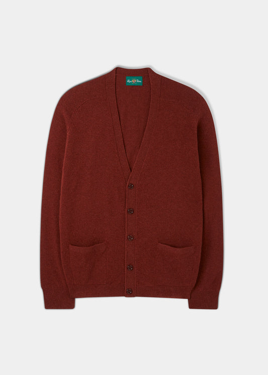 Cornwall Lambswool Cardigan in Sienna