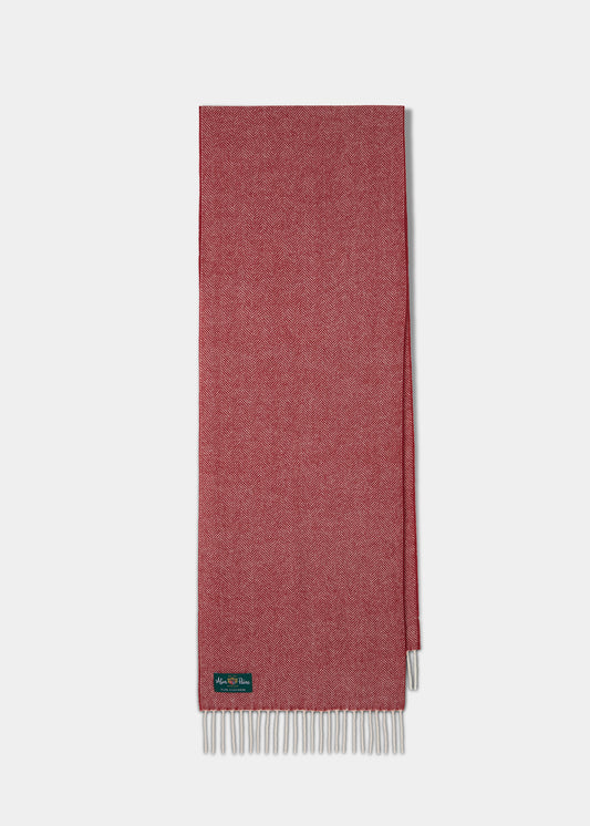 Kinross Cashmere Herringbone Scarf In Magma