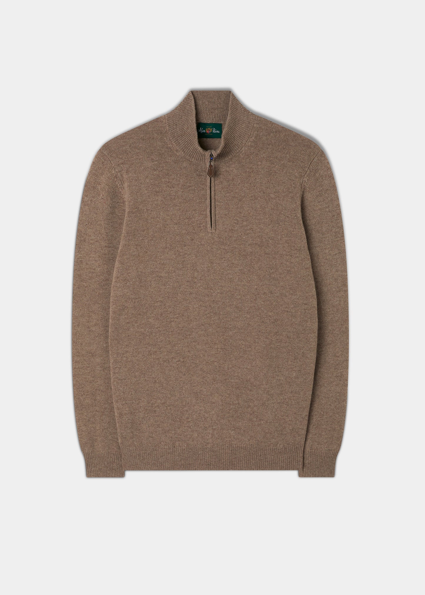 Men's Lambswool 1/4 Zip Jumper in Mushroom