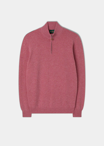 Men's Lambswool 1/4 Zip Jumper in Nougat 