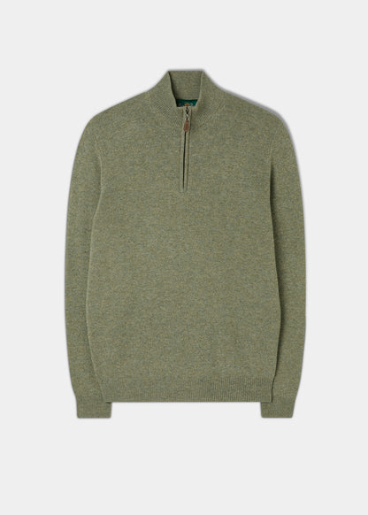 Men's Lambswool 1/4 Zip Jumper in Orchard 