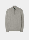 Men's Lambswool 1/4 Zip Jumper in Pearl Grey