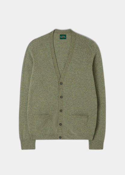 Men's Lambswool Cardigan in Orchard