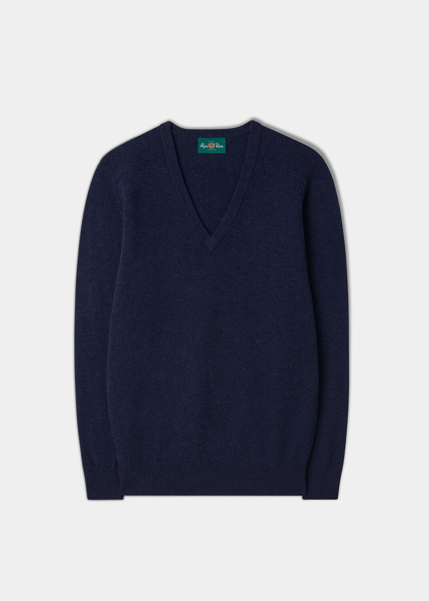 Men's Lambswool Vee Neck Jumper in Oxford Blue
