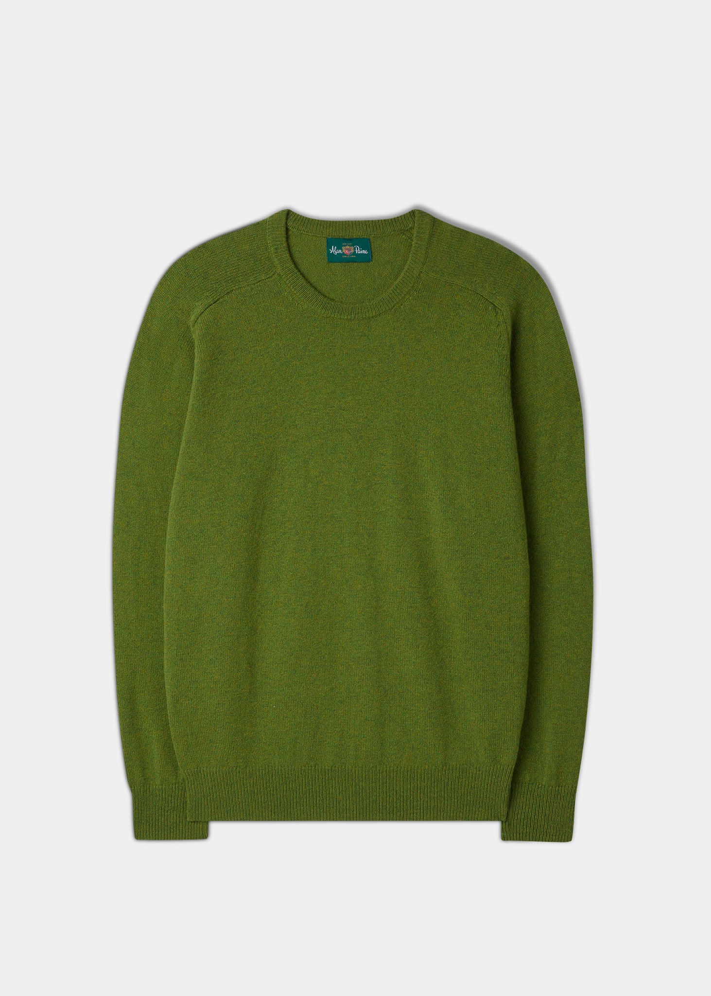 Men's Lambswool Crew Neck Jumper in Moss