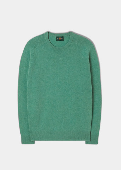 Men's Lambswool Crew Neck Jumper in Munsell Green
