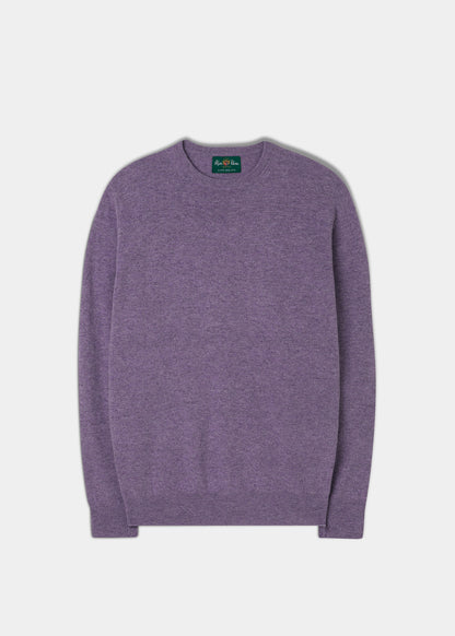 Men's Geelong Lambswool Crew Neck Jumper In Purple Heat