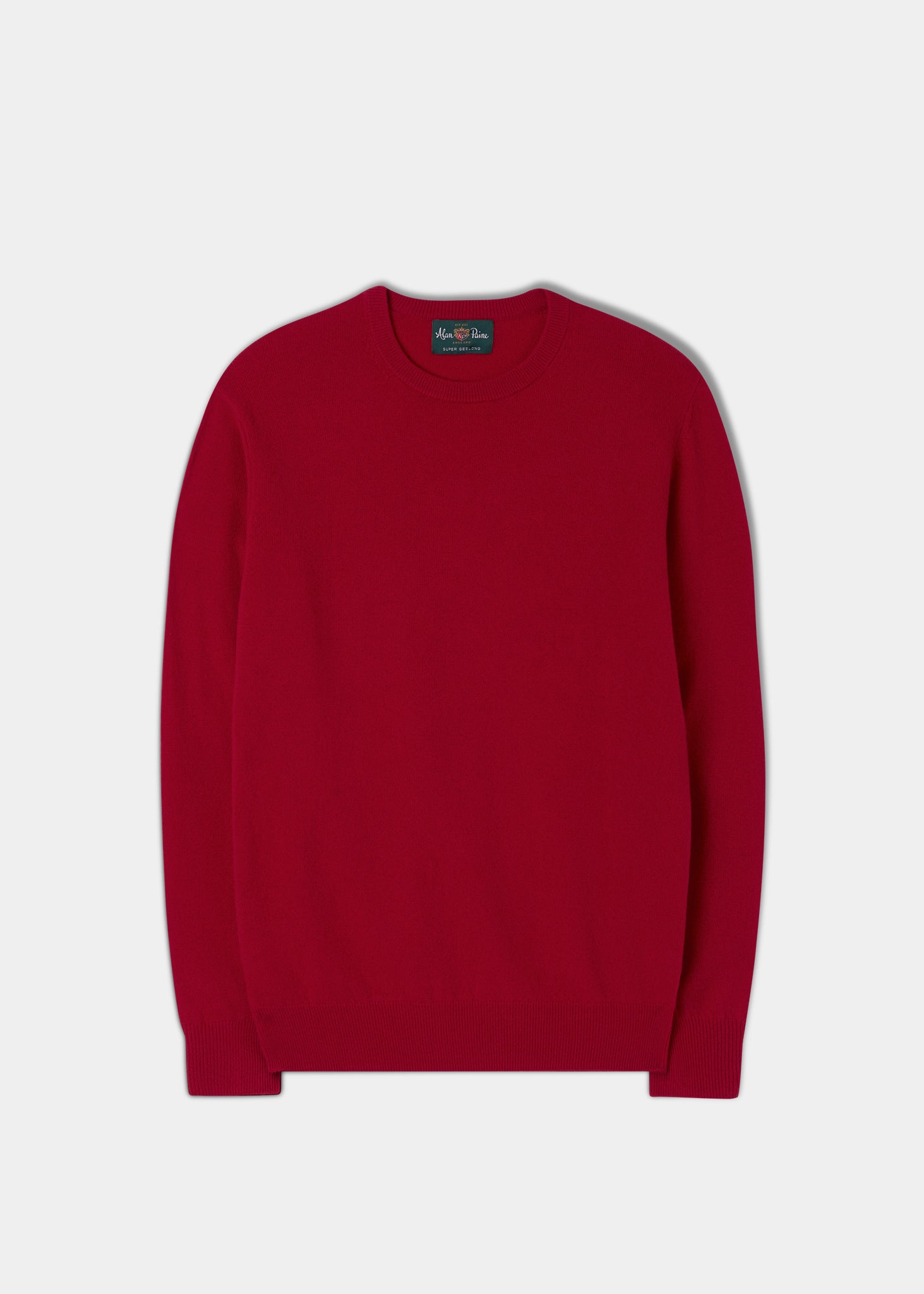 Men's Geelong Lambswool Crew Neck Jumper In Raspberry