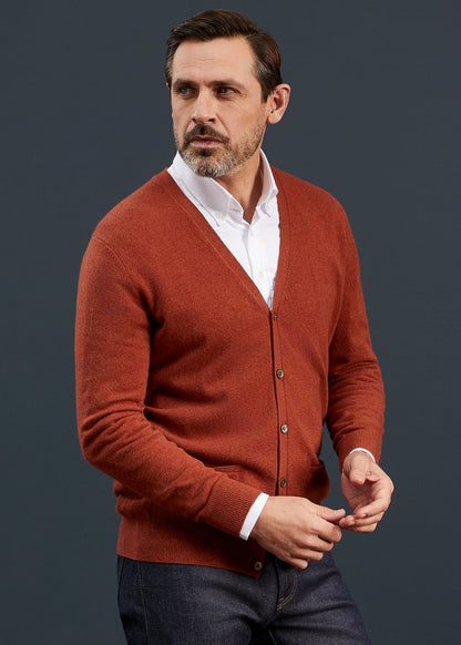 Men's Geelong Lambswool Cardigan in Tiger