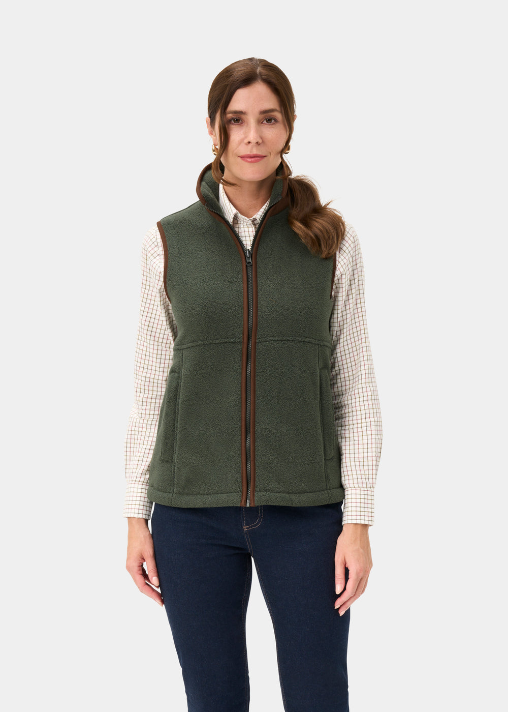 Aylsham Ladies Fleece Gilet In Cedar Green - Regular Fit