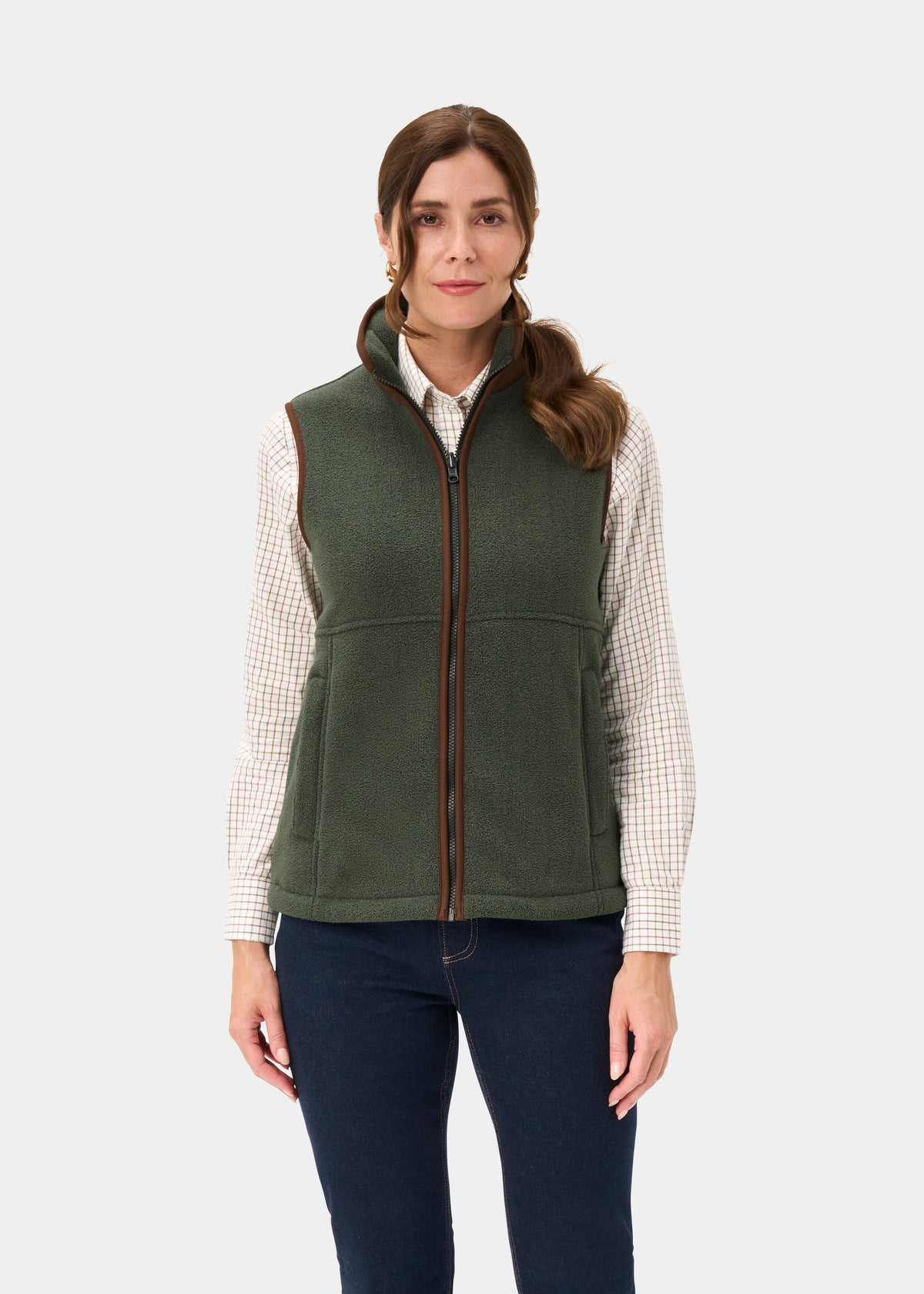 Aylsham Ladies Fleece Gilet In Cedar Green - Regular Fit