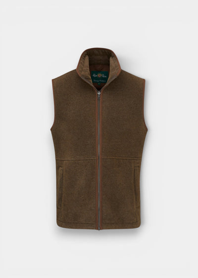 Aylsham Men's Fleece Gilet In Pecan - Regular Fit